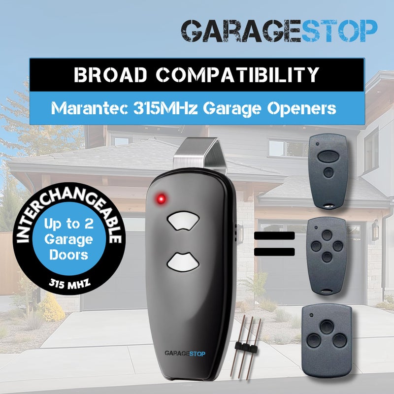 GARAGE STOP 1 for Marantec Harrison Martin M3-2312 315 MHz 2-Button Garage Door Opener Remote Replacement Program Pin, Compatible with Marantec Garage Door Keypad - Image 5